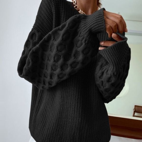 BLACK Knit Sweater top - Picture 5 of 6